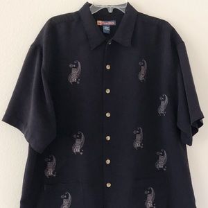 Burnside Mens Shirt Size XL Hawaiian Black